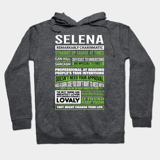 Selena Hoodie by Ban Guns Not Books- Typography fullcolor